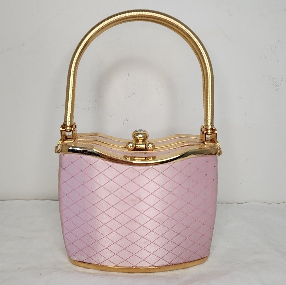 Vibtage Pink & Gold Cocktail Purse - Picture 2 of 14